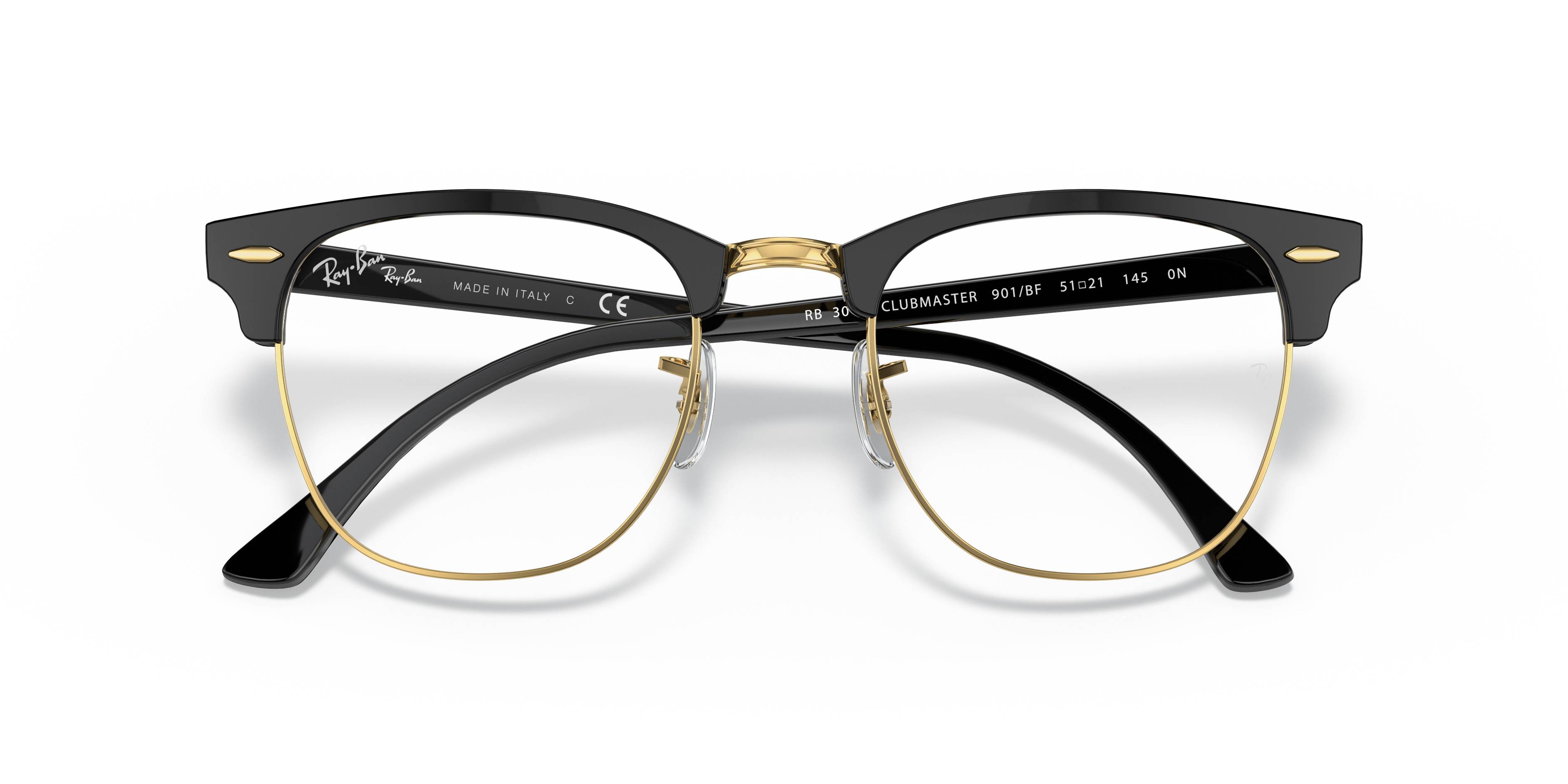 Ray-Ban RB3016 Clubmaster Blue-Violet Light Clear