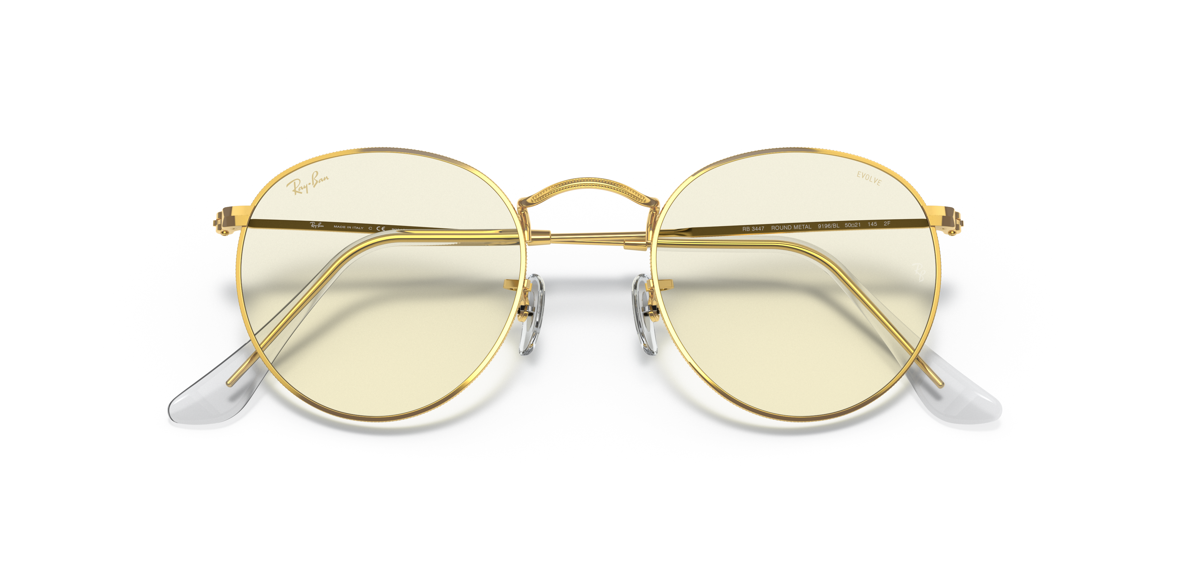 Ray-Ban RB3447 Round Blue-Violet Light Clear Evolve